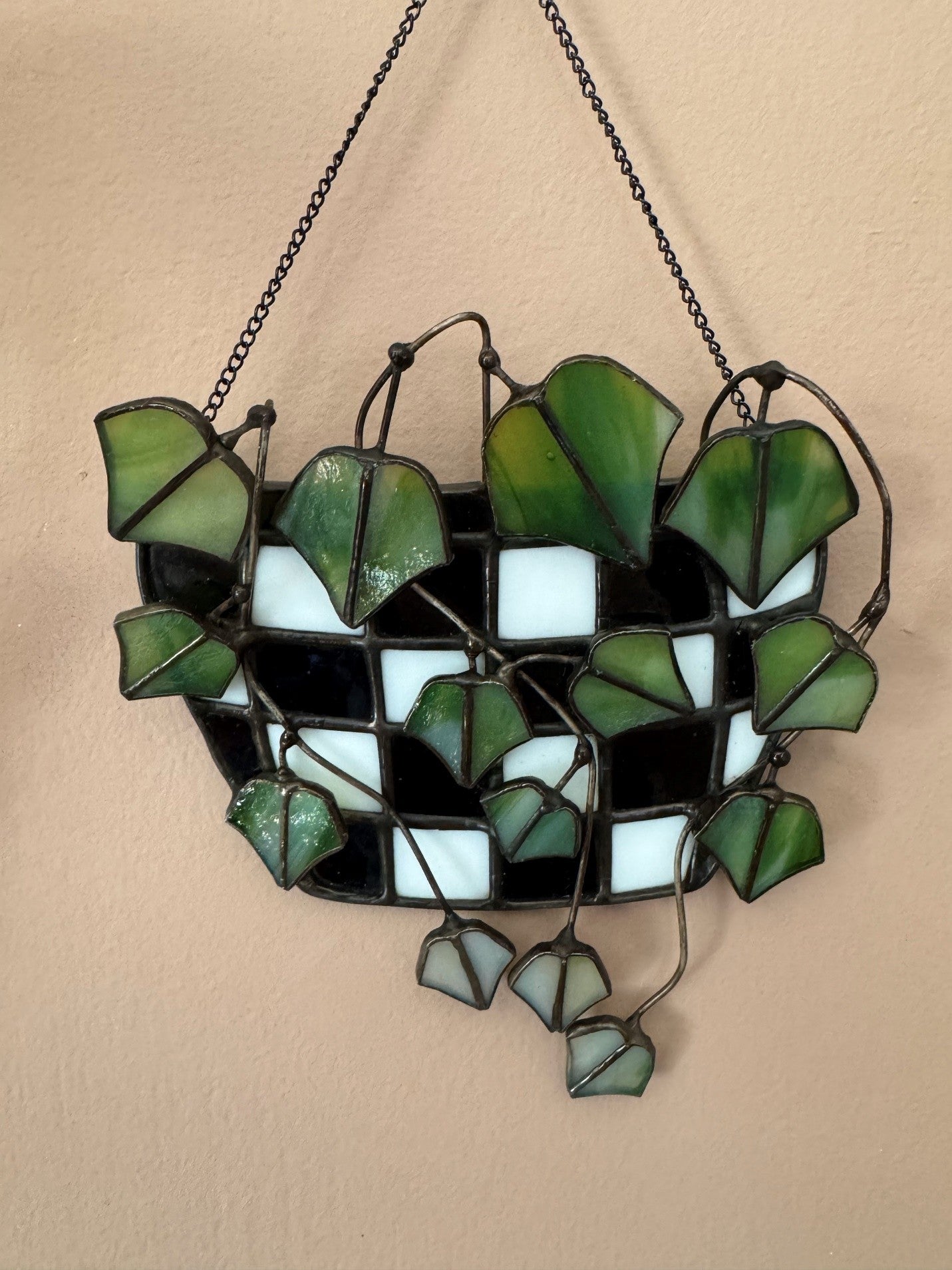 Checkered Ivy Pot – Black & White