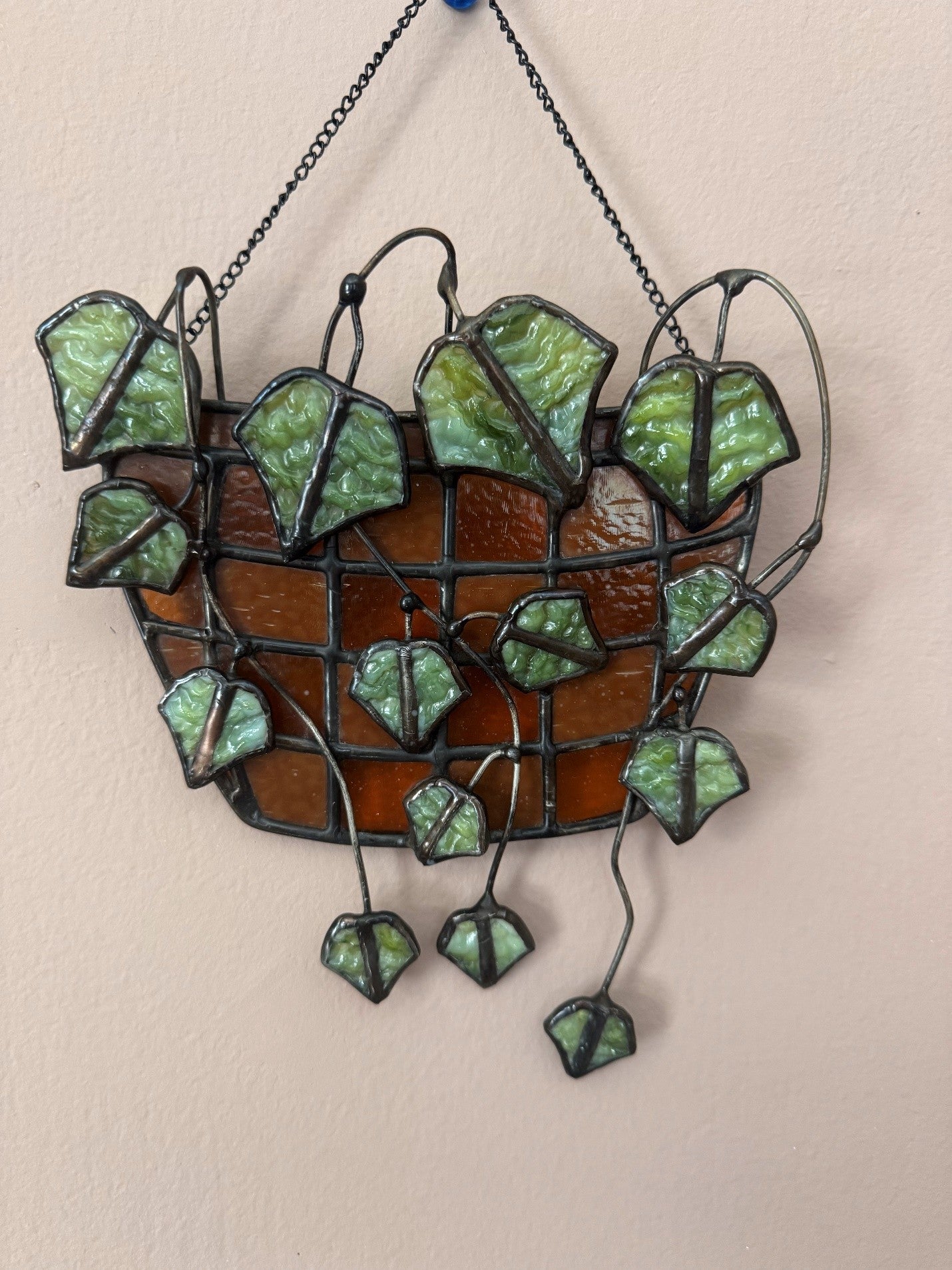 Checkered Ivy Pot – Brown